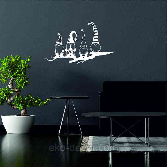 Декоративне настінне Панно «Гноміки», Декор на стіну 70*42 см, Білий Київ