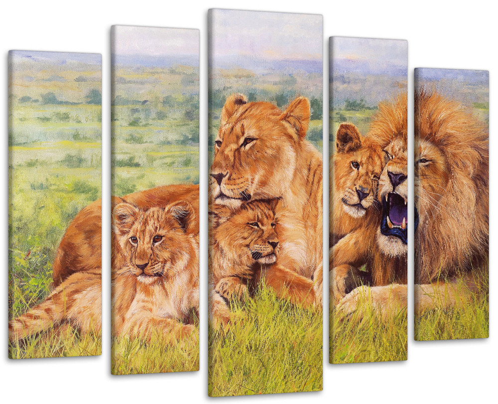 Модульна картина у вітальню / спальню Прайд левів Art-253_5 ( 80х118см ) Київ - фото 1