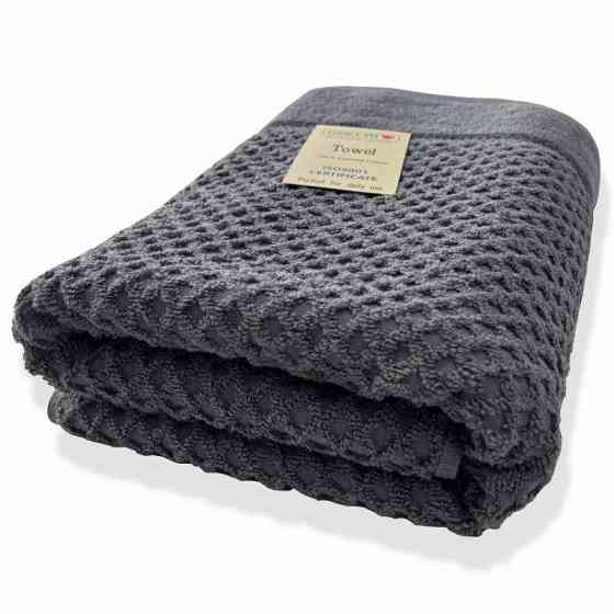 Рушник банний Lovely Svi  бавовна жаккардове для ванної, готелів, СПА - 70 х 140 см Diamond Grid Сірий (541124) Київ