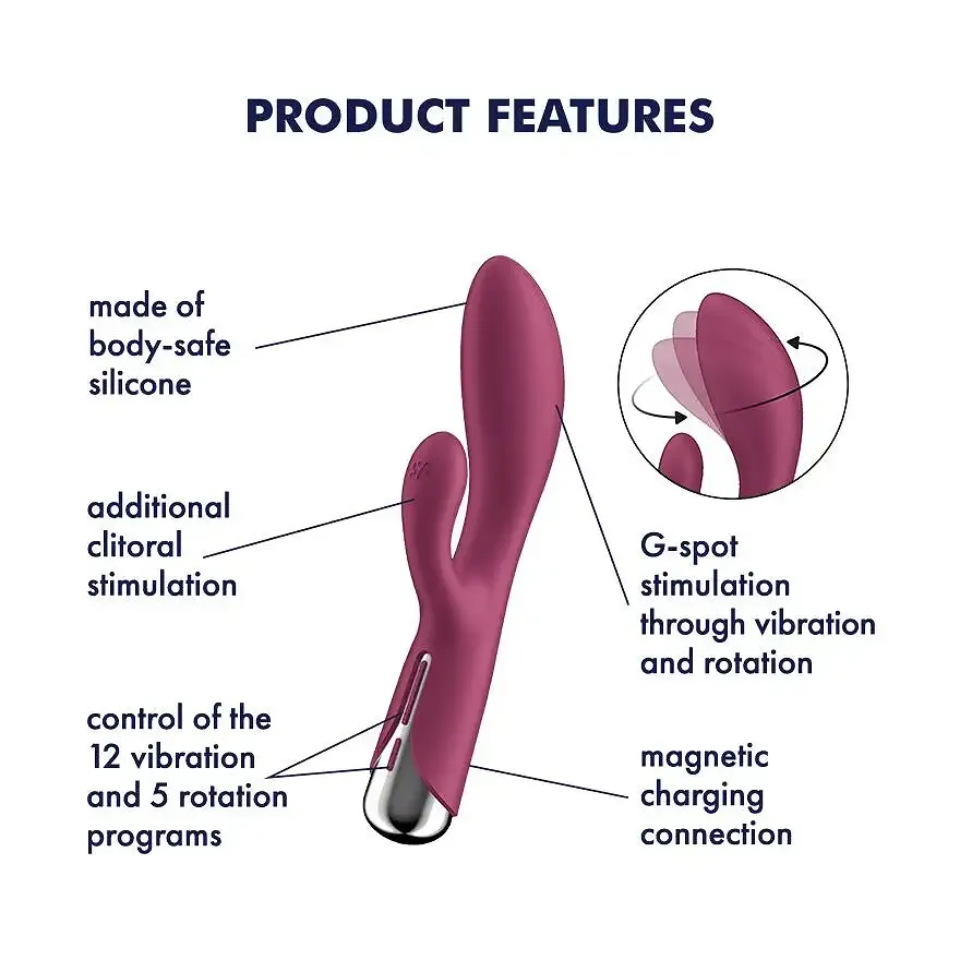 Вібратор-кролик Satisfyer Spinning Rabbit 1 Red Львів - фото 7