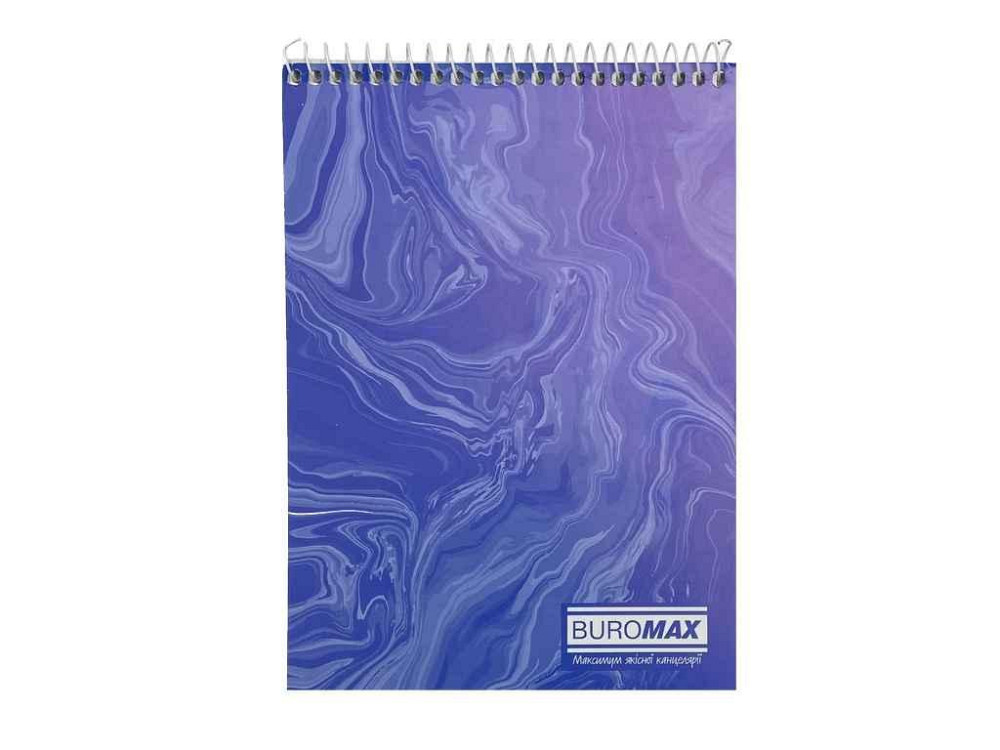 Тетрадь на пружинке А5, 48 л, MARBLE, JOBMAX, клетка, картон.обкл., синий ТМ BUROMAX Киев - изображение 1