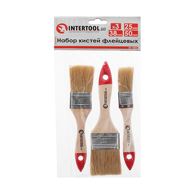 Набір пензлів флейцевих, 3 шт. (25, 38, 50 мм) INTERTOOL KT-1003 Киев - изображение 9