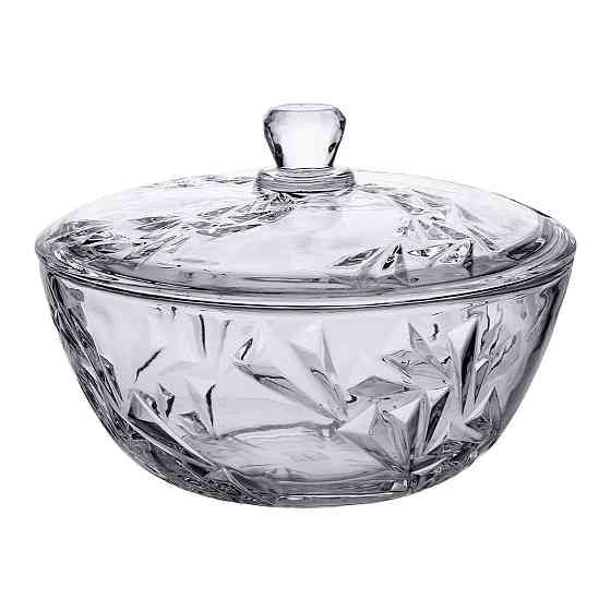 Салатниця скляна з кришкою 24 см під кришталь HP-YH-62 Коломия