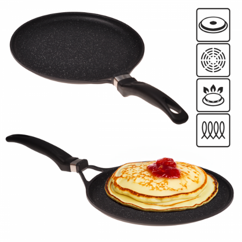 Сковорідка для млинців 28см. з антипригарним покриттям Black marble з алюмінію Житомир - фото 4