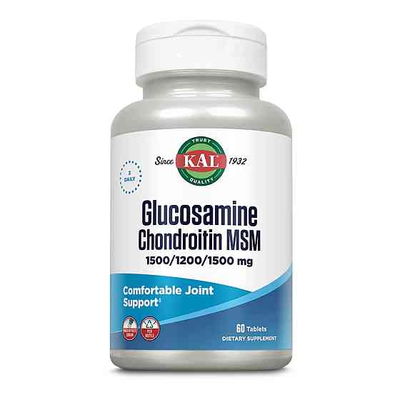 Для суставов и связок KAL Glucosamine Chondroitin MSM 60 tabs Киев