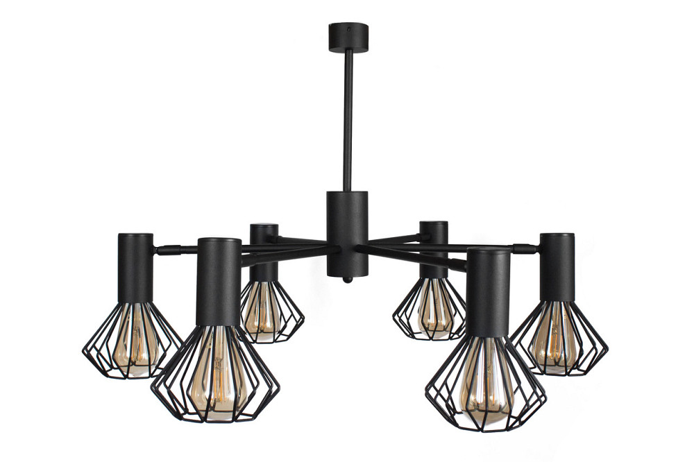 Люстра лофт чорна 6 лампи Е27 Diadem NL 22152-6 BK Київ - фото 2