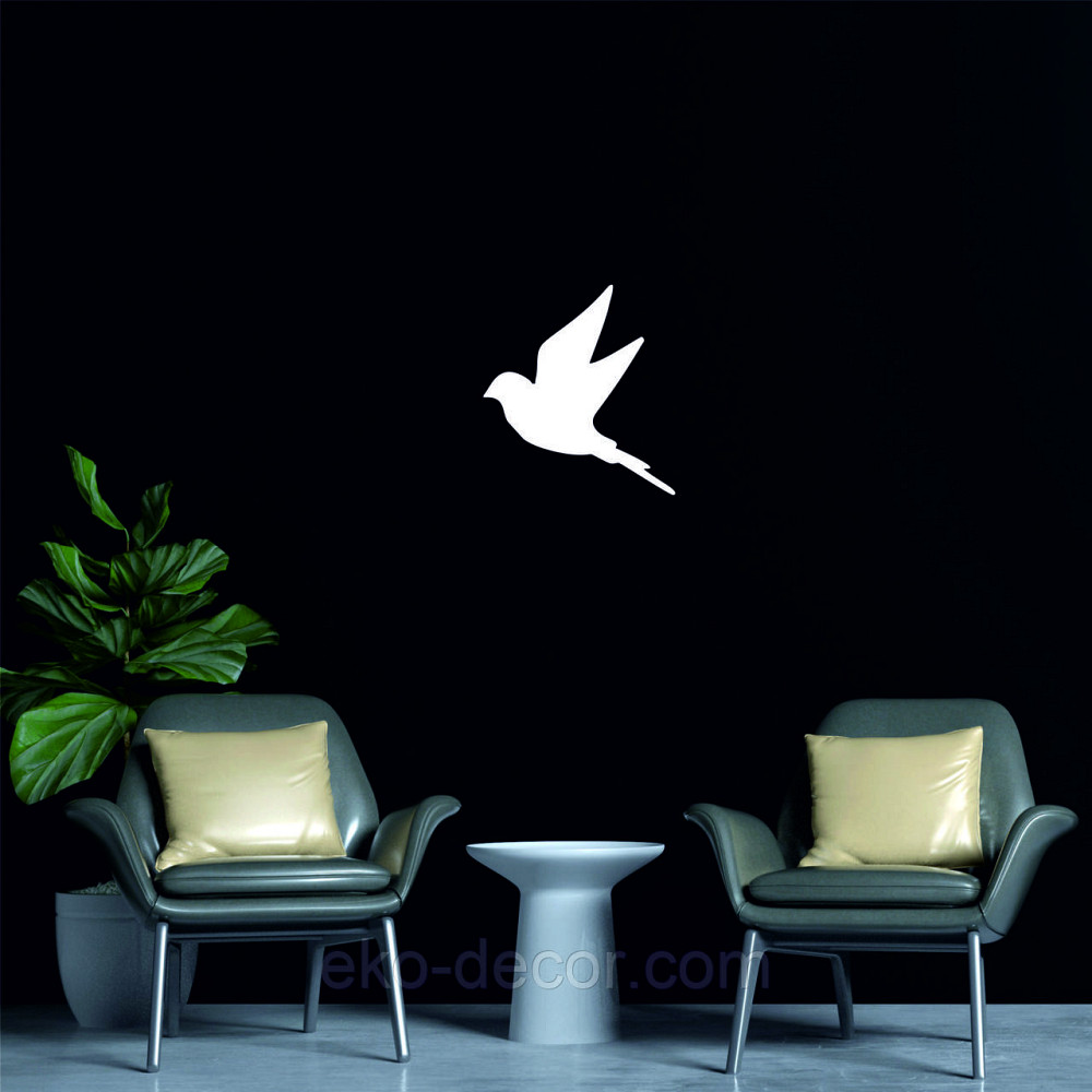 Декоративне настінне Панно «Пташка» Декор на стіну(ціна за 1шт) 30*27 см, Білий Київ - фото 1