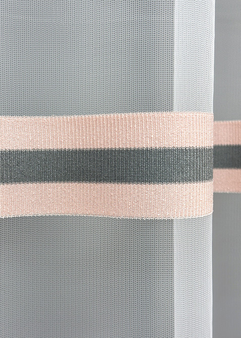 Тюль VR-Textil 1771т Фатин смуги Пудровий з графітовим 400х270 см (40-251) Київ - фото 6