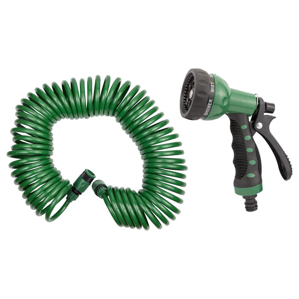 Набір поливальний: шланг спіральний 15 м + пістолет-розпилювач 7-режимний GRAD (5019075) Київ - фото 1