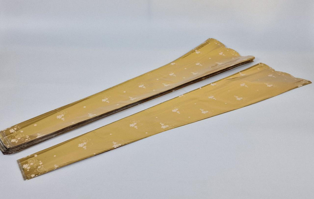 Конусне паковання під квіти h80/6низ/18верх метал золото (100 шт) візерунчастий (1) (100 шт.) Харків - фото 1