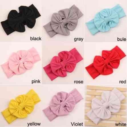 Широка дитяча пов'язка голуба - ширина гумки 5см, окружність 40-54см, квітка 12см Київ