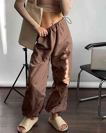 Женские повседневные брюки карго-парашуты плащевка Мокко Одесса