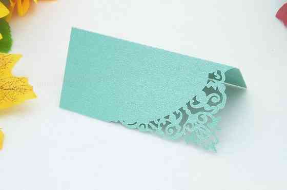 Посадочные карточки на стол для гостей 10 штук 10 на 5 см бирюзовый Киев