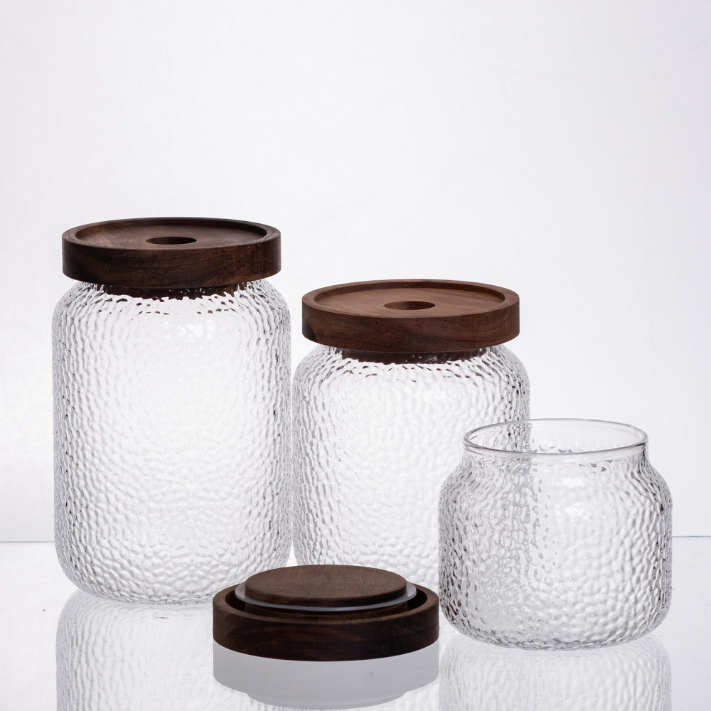 Набір банок для сипучих продуктів з бамбуковими кришками 400/600/800 мл 64486-11 Київ - фото 2