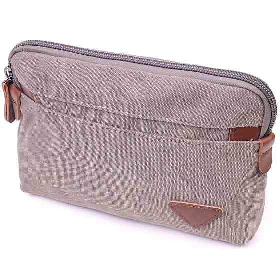 Мужская вместительная барсека из текстиля 21259 Vintage Серая Киев