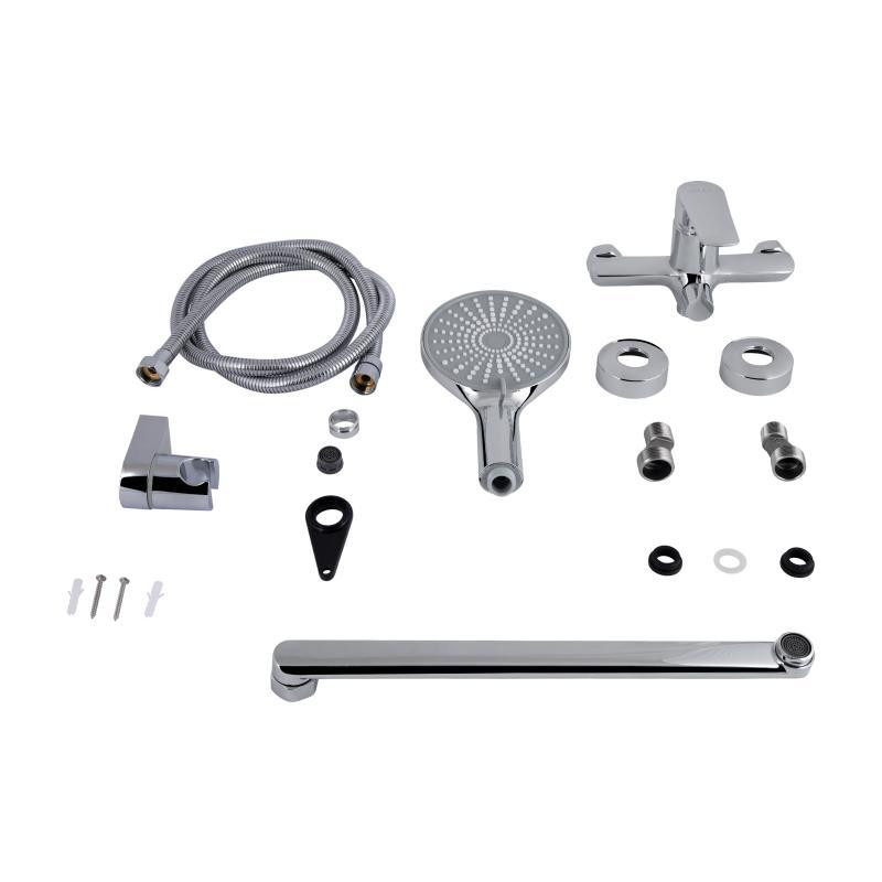 Смеситель для ванны с длинным поворотным изливом, c душевым гарнитуром Qtap Leo New QTLEO2601CRM45562 Chrome Харьков - изображение 7