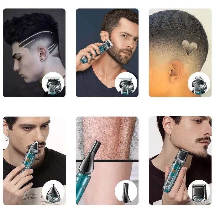 Набор для стрижки волос 6в1 VGR V-102 триммер для бороды, носа, ушей и тела Винница - изображение 5