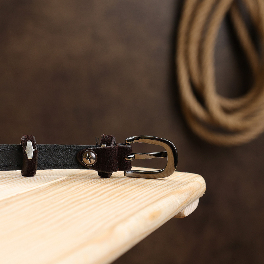 Замшевий стильний жіночий ремінь Vintage 20765 Темно-коричневий Київ - фото 9