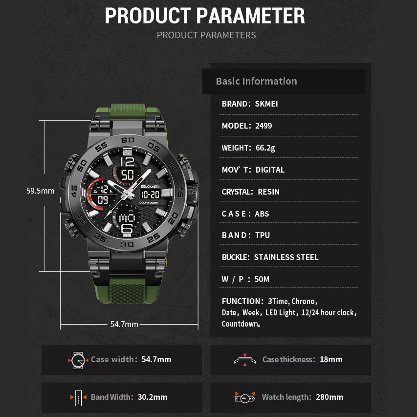 Часы наручные мужские SKMEI 2499AG JH-49 Киев - изображение 4