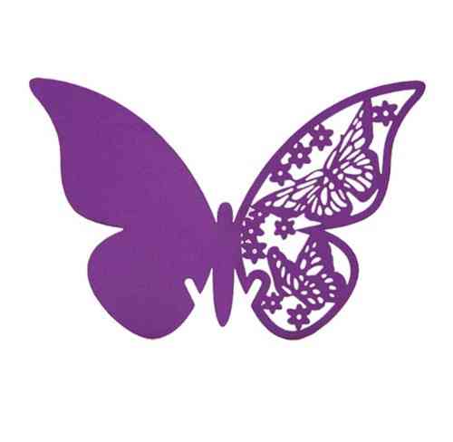 Банкетные карточки Бабочки 10 штук 8 на 9 см фиолетовый Киев
