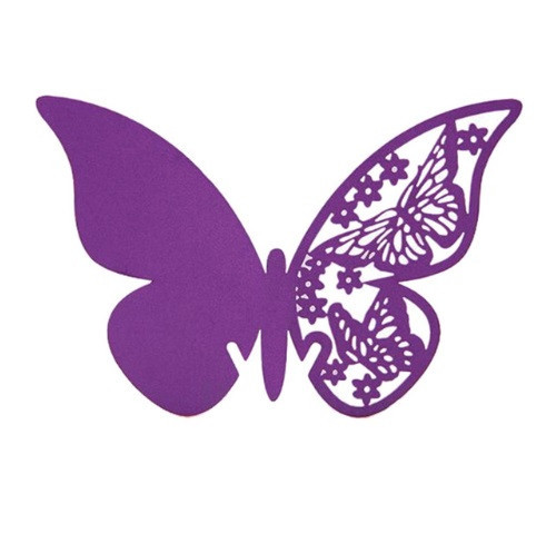 Банкетные карточки Бабочки 10 штук 8 на 9 см фиолетовый Киев - изображение 3