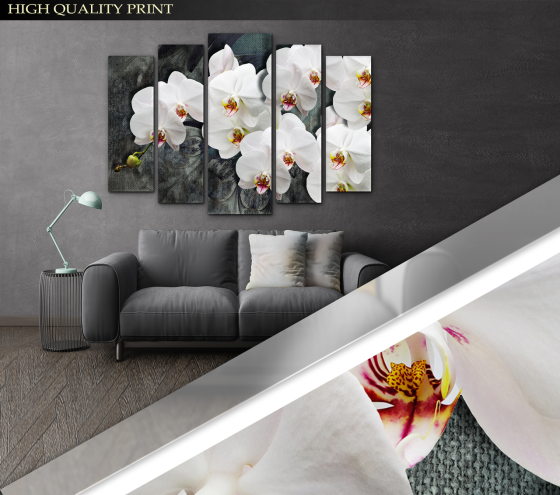 Модульна картина у вітальню / спальню Орхідея Art-423_5 ( 80х118см ) Київ
