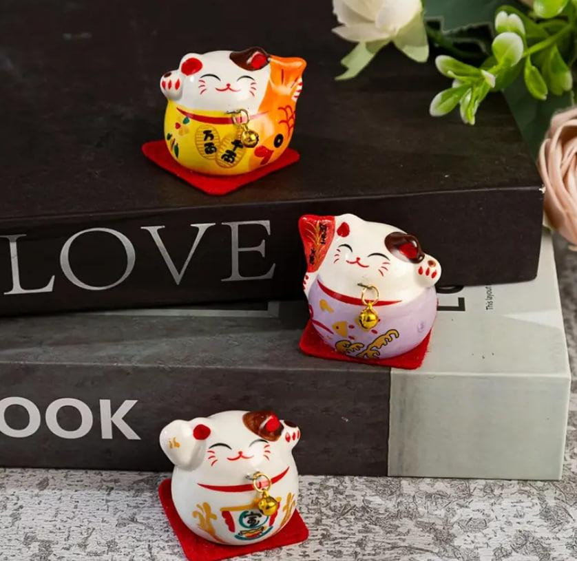 Манекі-неко: Японський талісман удачі, багатства та щастя (керамічний, 40 мм, 5 кольорів). Кошеня уд Київ - фото 6