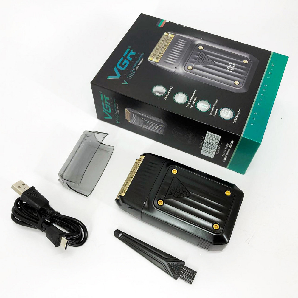 Професійний тример з насадками VGR, Багатофункціональна машинка для стрижки бороди, Бритва для бороди UF-18 Львів - фото 4