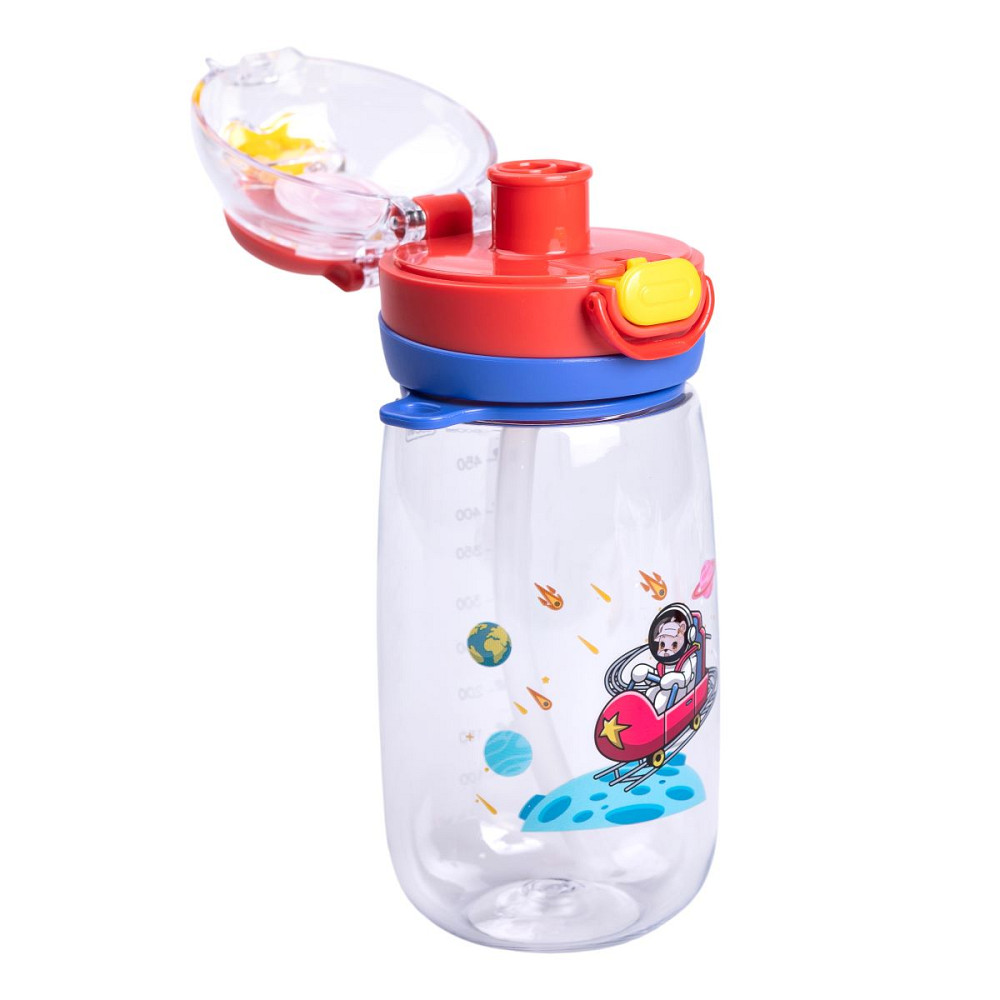 Yiwu Пляшка для води дитяча 550 мл з ремінцем і трубочкою для спорту та школи HP-14-45R Киев - изображение 4
