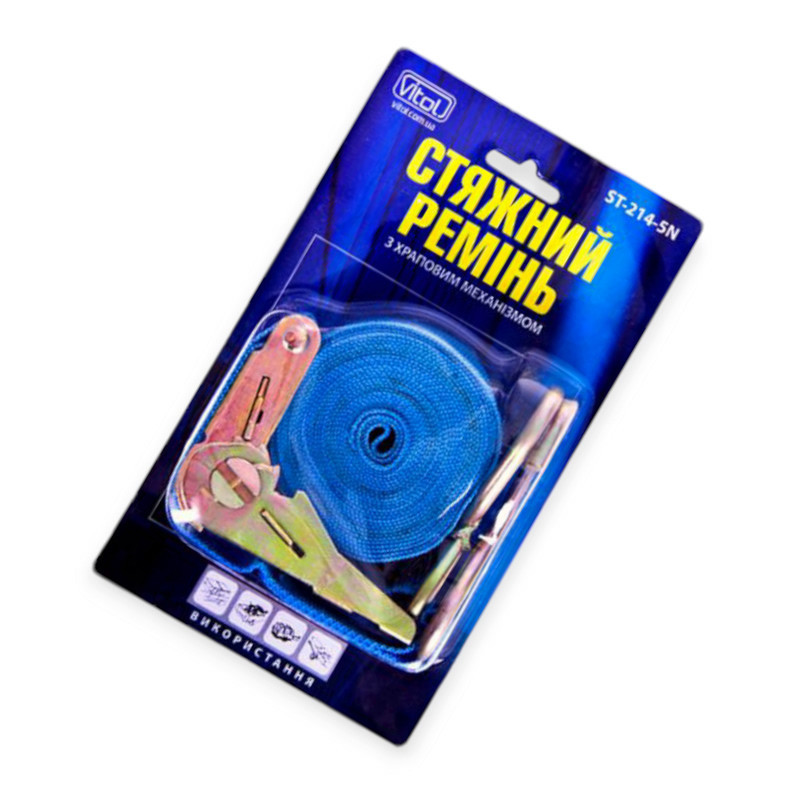 Трос 1,0т х 5м х 25мм метал. ручка стяжной Мукачево - изображение 1