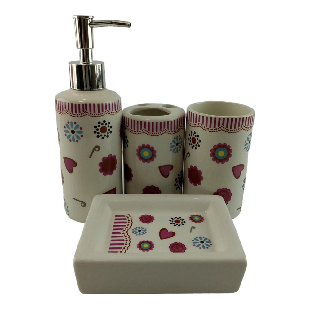 Набор для ванной комнаты из креамики Сердечки Киев - изображение 1