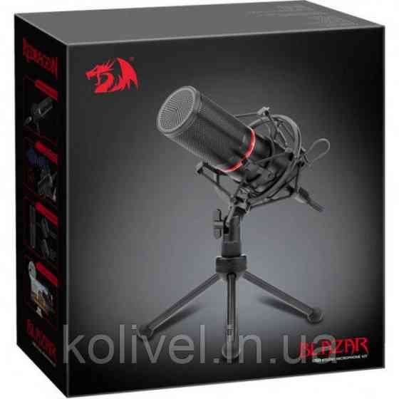 Ігровий стрім мікрофон Redragon Blazar GM300 USB, кабель 1.8 м (77640) Київ