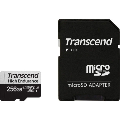 Карта пам&apos;яті Transcend 256GB microSDXC class 10 UHS-I U3 High Endurance (TS256GUSD350V) Вінниця - фото 2