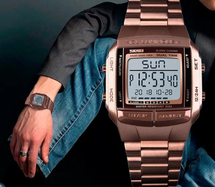 Спортивний годинник Skmei Illuminator Темне кофе Вінниця - фото 10