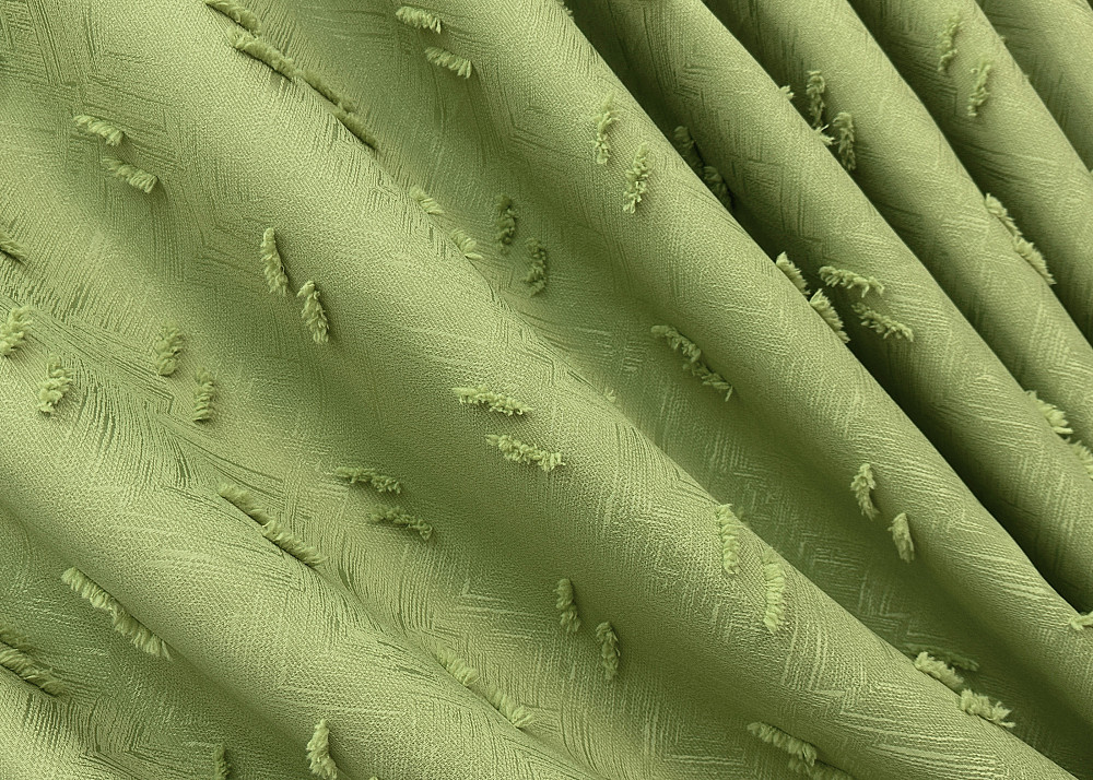 Комплект штор VR-Textil Лен Букле № 1889ш Оливковый 150х270 см 2 шт (33-0921) Киев - изображение 6