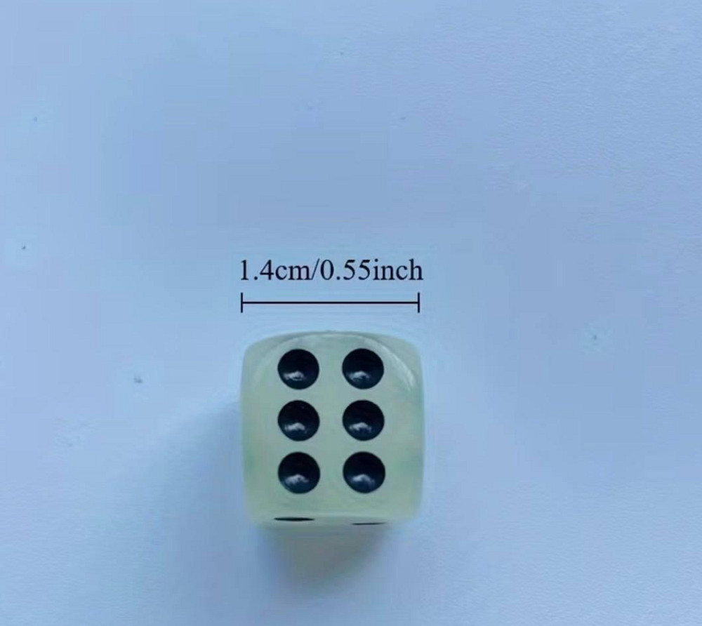Набір гральних кубиків 6 шт світяться в темряві 14 мм, кубики для ігор, настільні аксесуари Київ - фото 3
