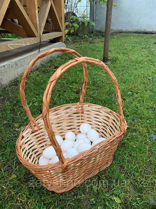 Корзина плетеная вместительная | корзина из лозы с высокими ручками |плетеная корзина Киев - изображение 1
