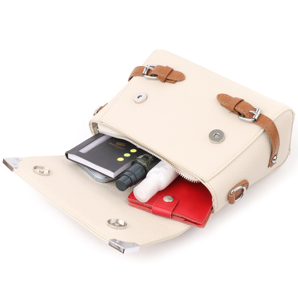 Елегантна жіноча сумка з екошкіри Vintage sale_15146 Бежевий Київ - фото 7