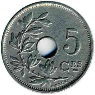 Бельгія 5 сантимів, 1910,14 Полтава