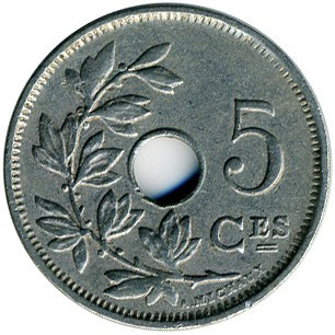 Бельгия 5 сантимов, 1910,14 Полтава - изображение 1