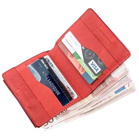 Яркое кожаное портмоне женское с накладной монетницей Красное (GRANDE PELLE) Киев