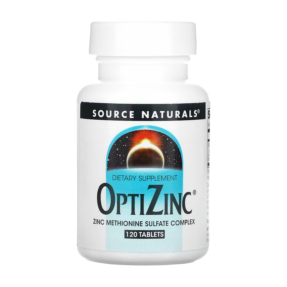 Комплекс сульфату метіоніну цинку Source Naturals OptiZinc 120 таблеток Луцьк - фото 1