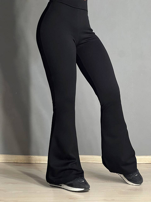 Лосины женские Prenses 001 клеш стрейчевые высокая посадка большие размеры черные, черный, 3XL Одесса - изображение 2