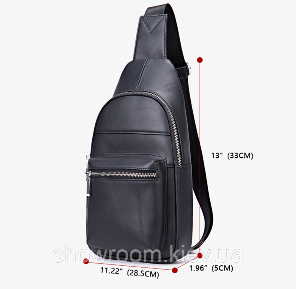 Шкіряна чоловіча бананка, сумка на груди, слінг Leather Collection (9011) Київ - фото 4