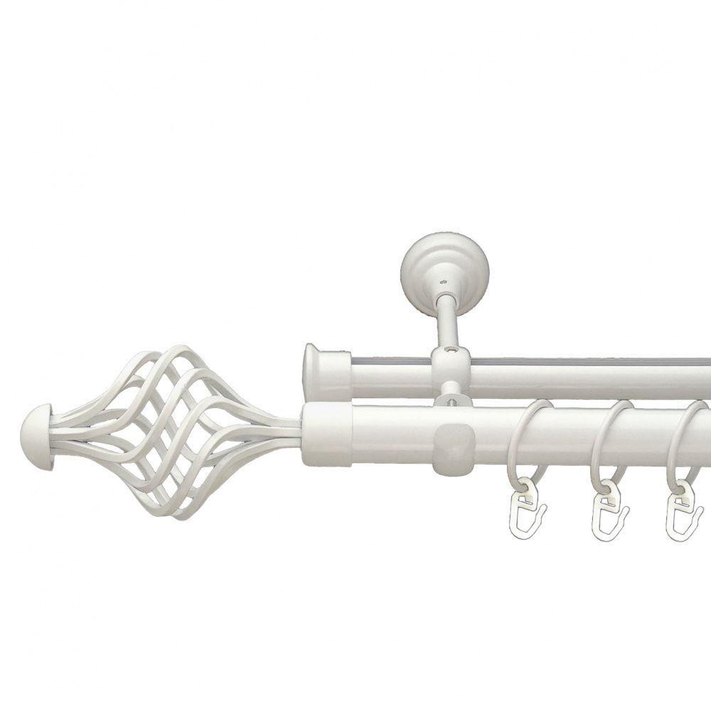 Карниз Orvit Арезо металевий дворядний опозитний гладка \ профільна труба кільце металеве Арктіс 25\19 мм 240 см (00-00009560) Львів - фото 1