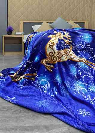 Плед-покривало 200х230 см з різдвяним принтом Різнобарвний (87-321) Київ