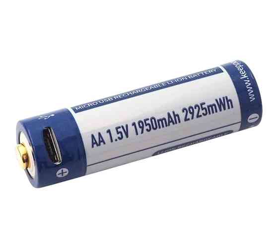 Аккумулятор Keeppower AA 14500 1,5В 1950 mAh с micro USB (Синий с белым) Киев