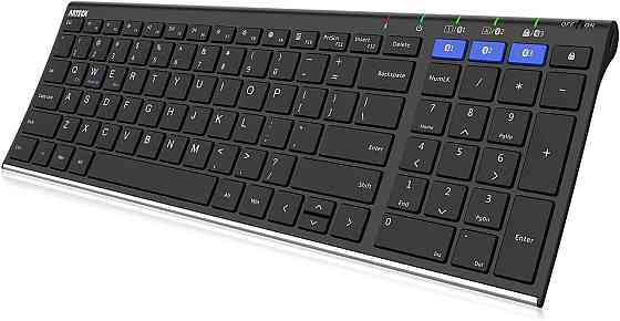 Беспроводная Bluetooth-клавиатура Arteck HB193 полноразмерная, 3 устройства, Windows/iOS/Android/macOS, аккумулятор Киев