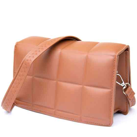 Горизонтальная мягкая сумка из кожзаменителя Vintage sale_14909 Коричневая Киев