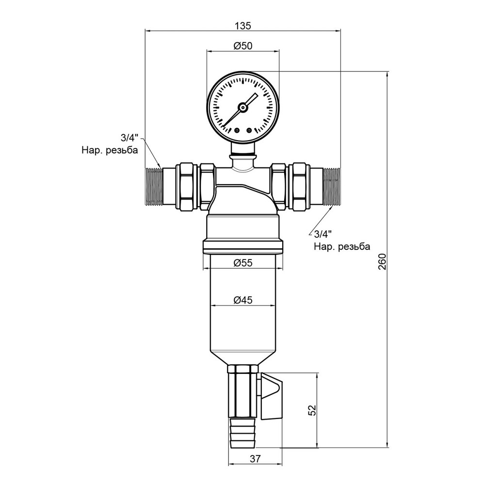 Фільтр самопромивний Thermo Alliance Standar 3/4" тонкого очищення SF127W20 Київ - фото 19